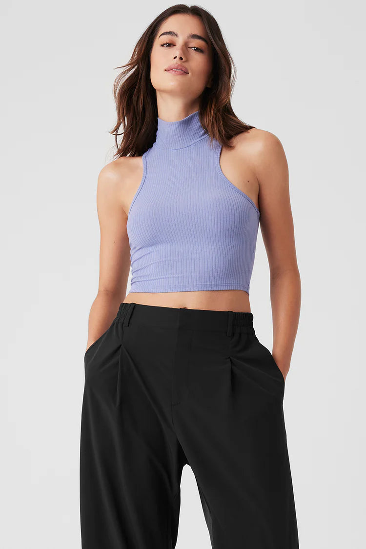 RIBBED SEA COAST CROPPED TURTLENECK